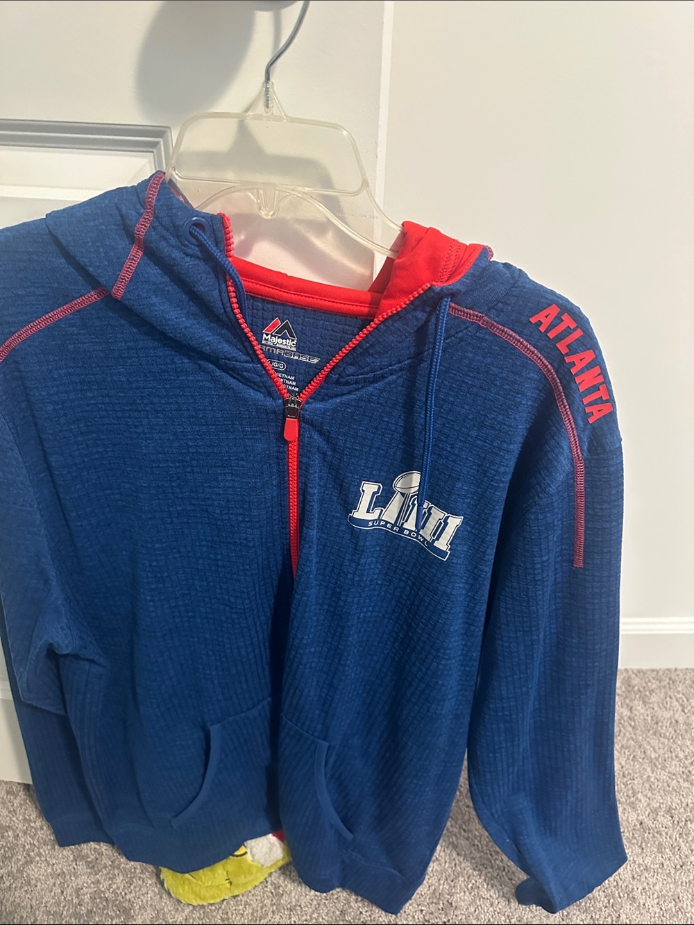 Majestic Blue Hoodie with Red Accents - Atlanta LVI Zip-Up